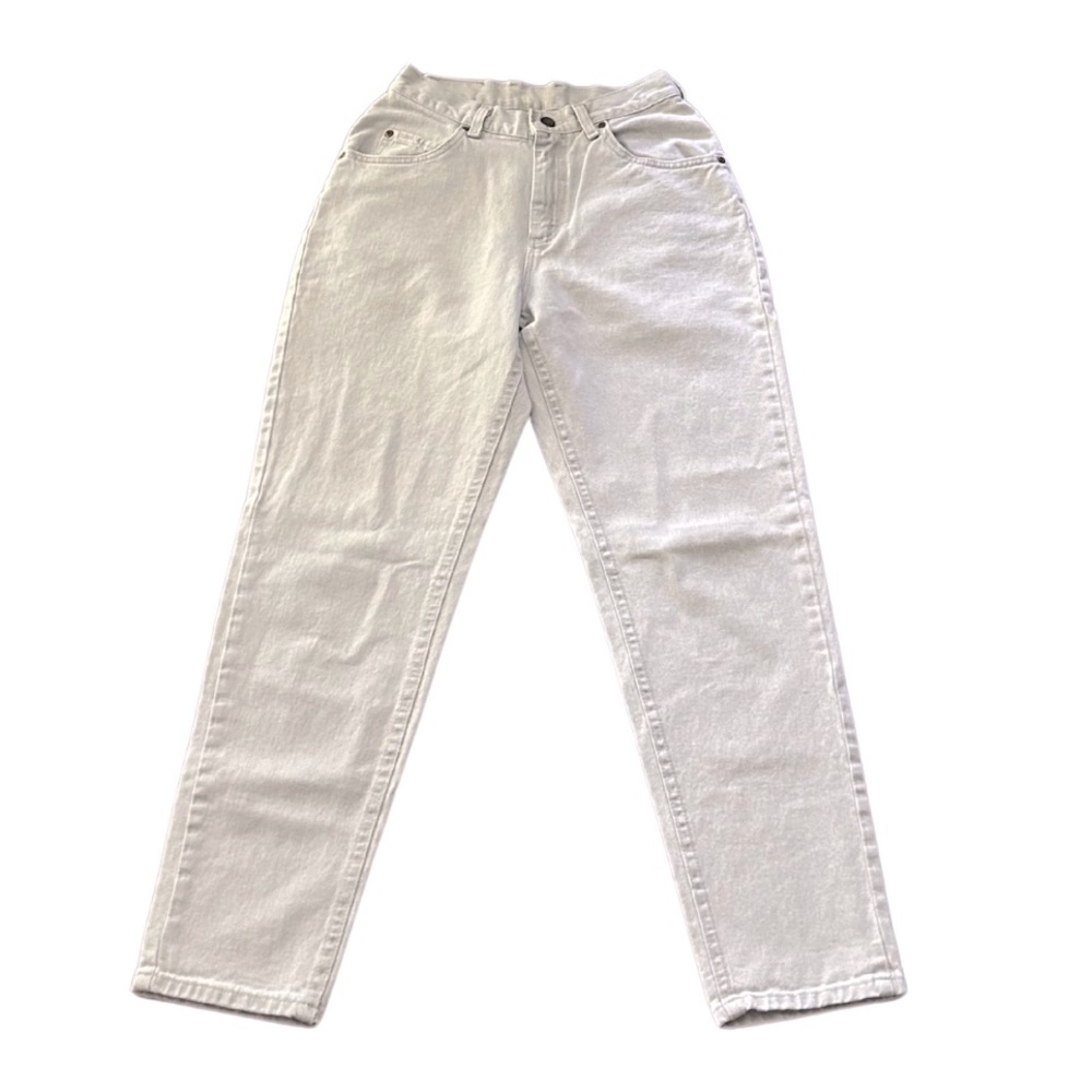Vintage Lee High Rise Straight Leg Jeans | Light Grey | Size 6P (W26 x L28)